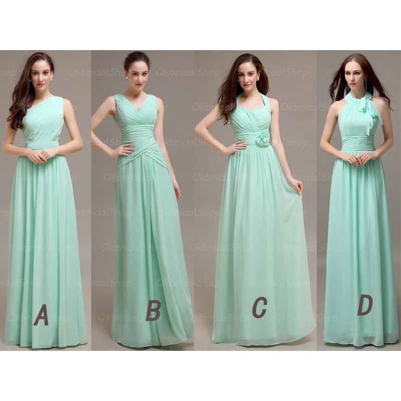 Mint Bridesmaid Dresses Mismatched Chiffon Mint Bridesmaid Dresses Mismatched Chiffon Inexpensive Cm452