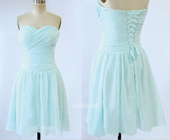 Turquoise Blue Short Bridesmaid Dresses