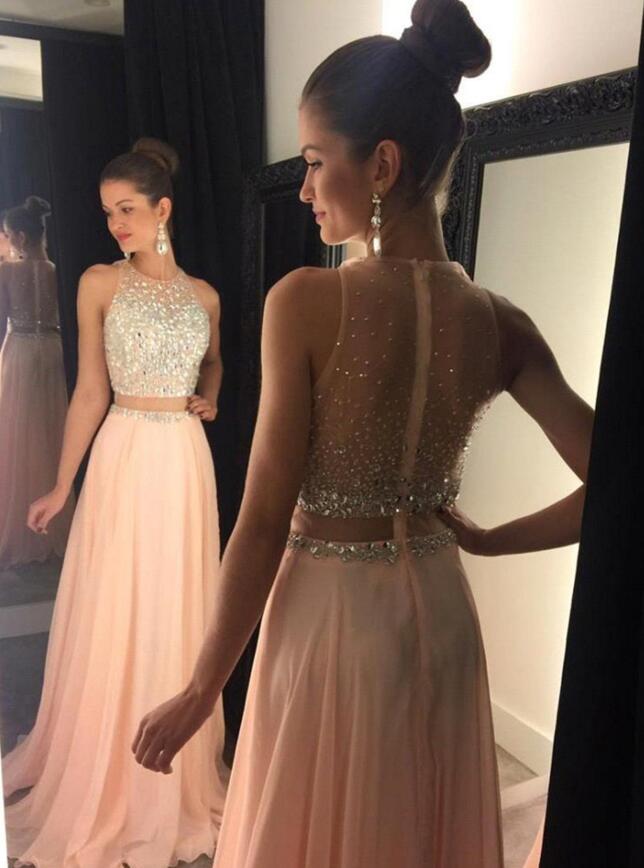 Blush Prom Dresses 2 Pieces Dress Chiffon Y Blush Prom Dresses 2 Pieces Dress Chiffon Y For Fashion Unique Cm819