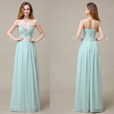 Tiffany Blue Prom Dress, 2015 Prom Dress, Beaded Prom Dress, Long Prom ...