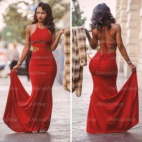 Sexy Red Prom Dress, Backl..